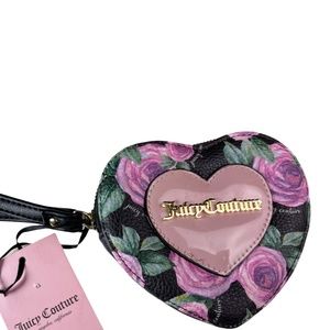 NWT Juicy Couture Vintage Rose Heart Wristlet